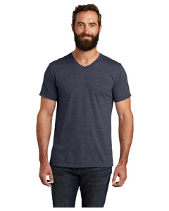 Allmade AL2014 Blue-Unisex Organic Cotton Tri-Blend V-Neck T-Shirt Blue