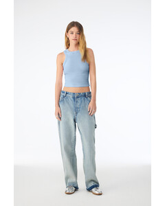 Bella + Canvas 1019 Blue-Women's Micro Rib Racer Tank Top Blue