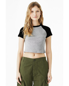 Bella + Canvas 1201 Gray-Women's Micro Rib Raglan Baby T-Shirt Gray
