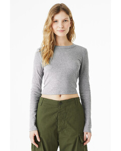 Bella + Canvas 1501 Gray-Women's Micro Rib Long Sleeve Baby T-Shirt Gray