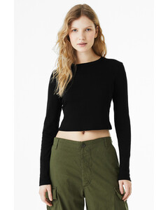 Bella + Canvas 1501 Black-Women's Micro Rib Long Sleeve Baby T-Shirt Black