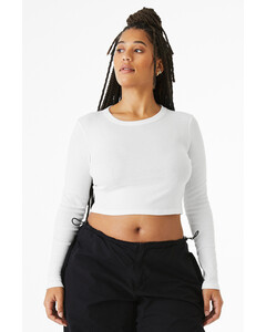 Bella + Canvas 1501 White-Women's Micro Rib Long Sleeve Baby T-Shirt White