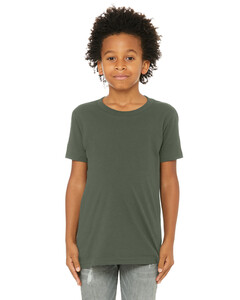 Bella + Canvas 3001Y Green-Youth Jersey Short Sleeve T-Shirt Green