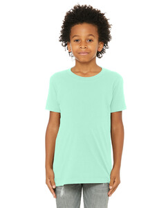 Bella + Canvas 3001Y Green-Youth Jersey Short Sleeve T-Shirt Green