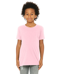 Youth Jersey Short Sleeve T-Shirt Pink Bella + Canvas 3001Y Pink