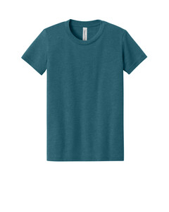 Bella + Canvas 3001YCVC Blue-Green-Youth Heather CVC Tee Blue-Green