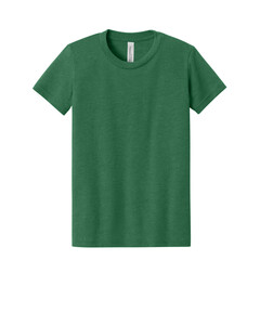 Bella + Canvas 3001YCVC Green-Youth Heather CVC Tee Green