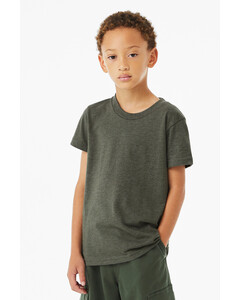 Bella + Canvas 3001YCVC Green-Youth Heather CVC Tee Green