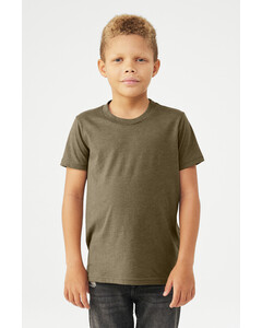 Bella + Canvas 3001YCVC Green-Youth Heather CVC Tee Green