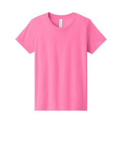 Bella + Canvas 3001YCVC Pink-Youth Heather CVC Tee Pink