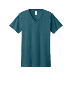 Bella + Canvas 3005CVC Blue-Green-Unisex Heather CVC V-Neck Tee Blue-Green