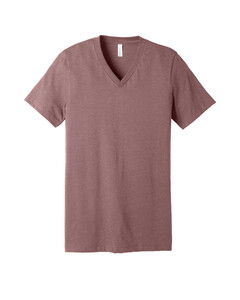 Bella + Canvas 3005CVC Pink-Unisex Heather CVC V-Neck Tee Pink