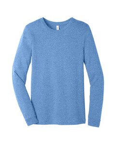 Bella + Canvas 3501CVC Blue-Unisex Heather CVC Long Sleeve T-Shirt Blue
