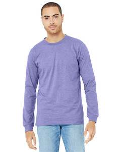 Bella + Canvas 3501CVC Purple-Unisex Heather CVC Long Sleeve T-Shirt Purple