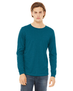 Unisex Heather CVC Long Sleeve T-Shirt Blue-Green Bella + Canvas 3501CVC Blue-Green