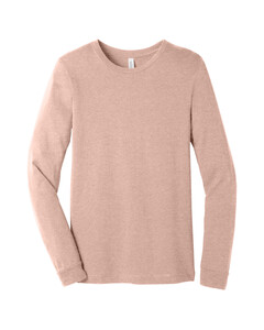 Bella + Canvas 3501CVC Pink-Unisex Heather CVC Long Sleeve T-Shirt Pink