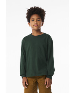 Bella + Canvas 3511Y Green-Youth 6-Ounce Heavyweight Long Sleeve Tee Green