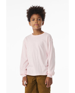 Bella + Canvas 3511Y Pink-Youth 6-Ounce Heavyweight Long Sleeve Tee Pink