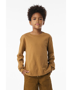 Bella + Canvas 3511Y Brown-Youth 6-Ounce Heavyweight Long Sleeve Tee Brown