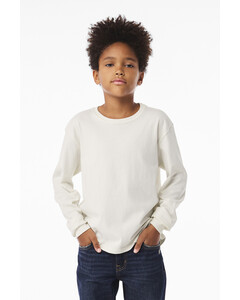Bella + Canvas 3511Y White-Youth 6-Ounce Heavyweight Long Sleeve Tee White