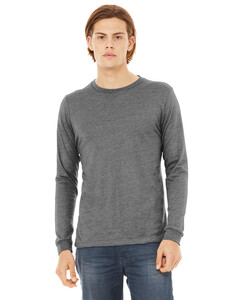 Bella + Canvas 3513 Gray-Unisex Triblend Long Sleeve T-shirt Gray