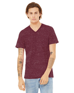 Unisex Textured Jersey V-Neck Tee Heather Bella + Canvas 3655 Heather