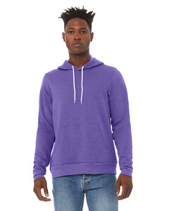 Bella + Canvas 3719 Purple-Unisex Sponge Fleece Pullover Hoodie Purple