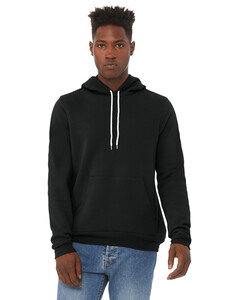 Bella + Canvas 3719 Black-Unisex Sponge Fleece Pullover Hoodie Black