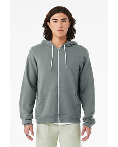Bella + Canvas 3739 Blue-Unisex Sponge Fleece Full-Zip Hoodie Blue
