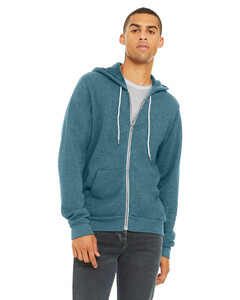 Unisex Sponge Fleece Full-Zip Hoodie Blue-Green Bella + Canvas 3739 Blue-Green