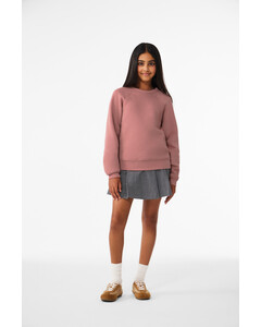 Bella + Canvas 3901Y Pink-Youth Sponge Fleece Raglan Sweatshirt Pink