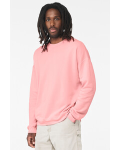 Bella + Canvas 3945 Pink-Unisex Sponge Fleece Crewneck Sweatshirt Pink