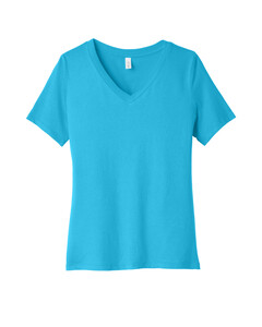 Bella + Canvas 6405 Blue-Green-Women's Relaxed Jersey Short Sleeve V-Neck T-Shirt Blue-Green