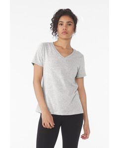 Bella + Canvas 6405CVC Gray-Women's Relaxed Heather CVC V-Neck T-Shirt Gray