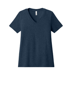 Bella + Canvas 6405CVC Navy-Women's Relaxed Heather CVC V-Neck T-Shirt Navy