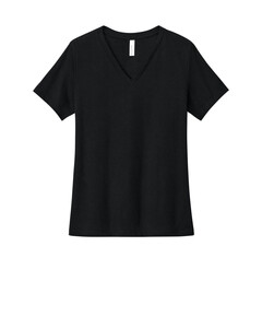 Bella + Canvas 6405CVC Black-Women's Relaxed Heather CVC V-Neck T-Shirt Black