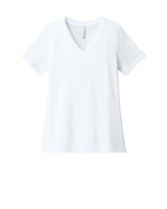 Bella + Canvas 6405CVC White-Women's Relaxed Heather CVC V-Neck T-Shirt White