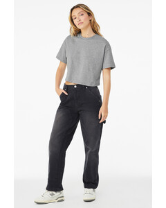 Bella + Canvas 6482 Gray-Women's Jersey Crop T-Shirt Gray