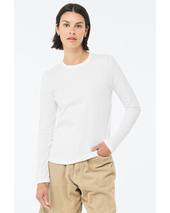Bella + Canvas 6500 White-Women's Jersey Long Sleeve T-Shirt White