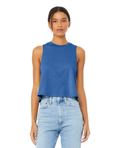 Bella + Canvas 6682 Blue-Women's Racerback Cropped Tank Top Blue