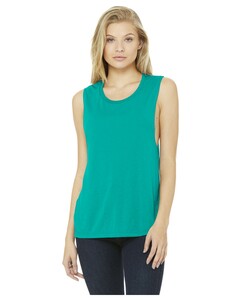 Bella + Canvas 8803 Blue-Green-Women's Flowy Scoop Muscle Tank Top Blue-Green