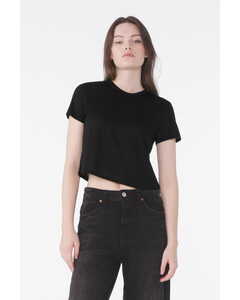 Bella + Canvas 8882 Black-Women's Flowy Cropped Tee Black