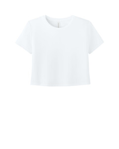 Bella + Canvas 8882 White-Women's Flowy Cropped Tee White