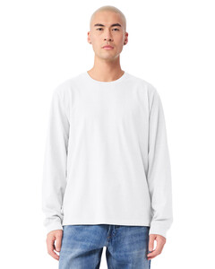 Bella + Canvas BC4851GD White-Unisex Heavyweight Garment-Dyed Long Sleeve Tee White