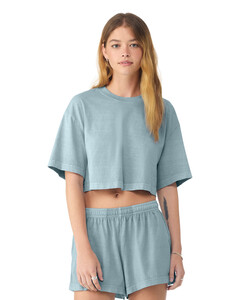 Bella + Canvas BC6882GD Blue-Women's Heavyweight Garment-Dyed Cropped Tee Blue