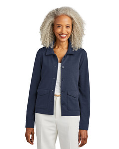 Women's Mid-Layer Stretch Button Jacket Blue Brooks Brothers BB18205 Blue