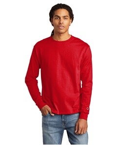 Champion CC8C Red-Heritage 5.2-Oz Jersey Long Sleeve T-Shirt Red
