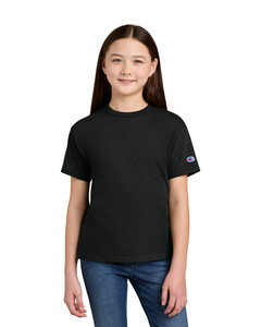 Champion CH1081 Black-Youth Jersey Short Sleeve Tee Black