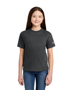 Champion CH1081 Gray-Youth Jersey Short Sleeve Tee Gray