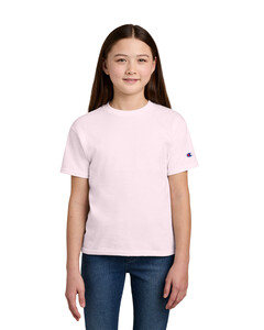 Champion CH1081 Pink-Youth Jersey Short Sleeve Tee Pink